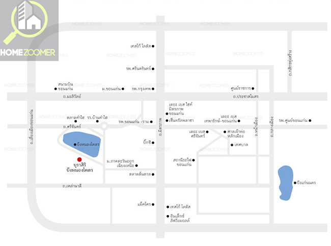 แผนที่โครงการ Burasiri Khonkaen