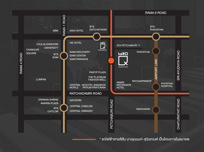 แผนที่โครงการ Ideo Q Siam Ratchathewi