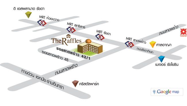 แผนที่การเดินทาง โครงการ The Raffles Condominium